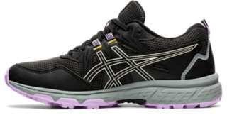 Women s GEL VENTURE 8 WIDE Black Ivory Trail Running Shoes ASICS