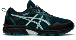 Women's 8 | Black/Soothing Sea | Trail Running Shoes | ASICS