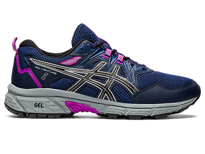 Image 1 of 7 of Kobieta Midnight/Pure Silver GEL-VENTURE 8 Women's Trail Running Shoes & Trainers
