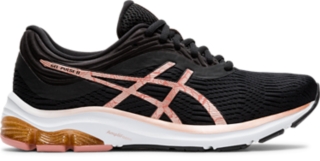 asics black and pink trainers