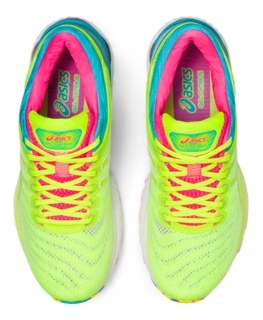 Asics neon 2025 yellow running shoes