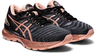 Women s GEL NIMBUS 22 Black Rose Gold Running Shoes ASICS