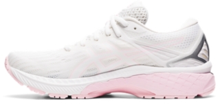 Asics pink hot sale and white