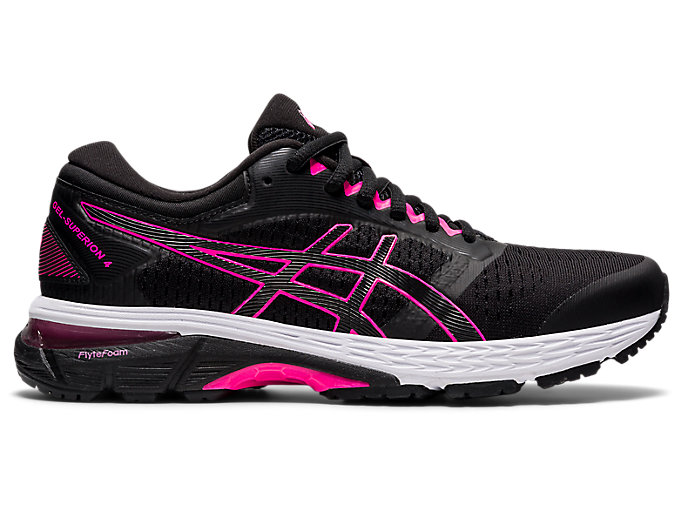 Image 1 of 7 of Women's Black/Hot Pink GEL-SUPERION™ 4 Chaussures Running pour Femmes