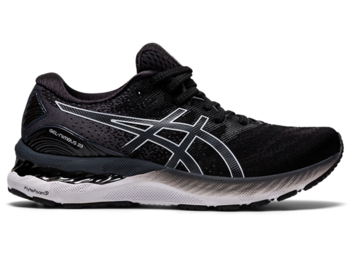 Women's GEL-NIMBUS 23 | Black/White | Running Shoes | ASICS