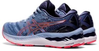 Women's GEL-NIMBUS 23, Mist/Blazing Coral, Running