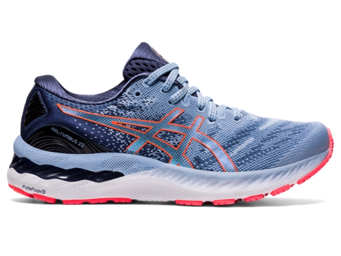 Women's GEL-NIMBUS 23 | Mist/Blazing Coral | Running Shoes | ASICS