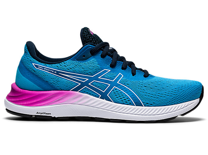 Image 1 of 7 of Women's Digital Aqua/White GEL-EXCITE™ 8 Chaussures Running pour Femmes