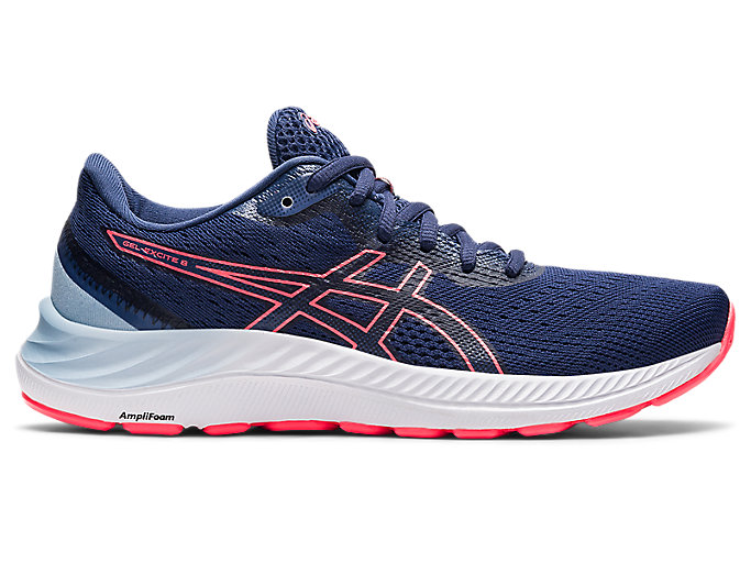 Image 1 of 7 of Women's Thunder Blue/Blazing Coral GEL-EXCITE™ 8 Zapatillas de running para mujer
