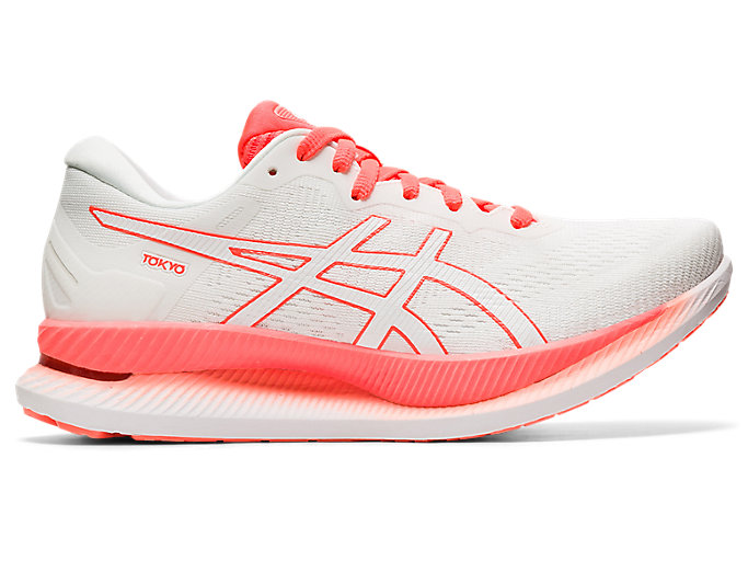 Try artery combat Women's GLIDERIDE | White/Sunrise Red | Running Shoes | ASICS