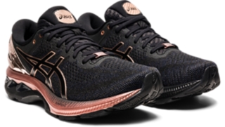 Women s GEL KAYANO 27 PLATINUM Black Rose Gold Running