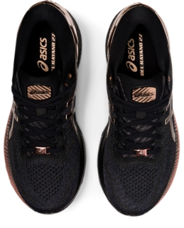 Women's GEL-KAYANO 27, Black/Rose Gold, Running Shoes