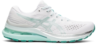 Women's GEL-KAYANO 28 | White/Oasis Green Running Shoes | ASICS