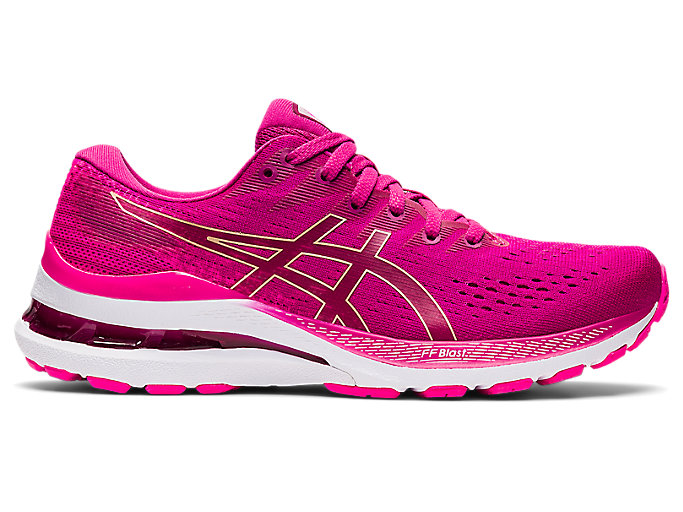 Image 1 of 8 of Kobieta Fuchsia Red/Pink Glo GEL-KAYANO™ 28 Damskie obuwie do biegania i sportowe