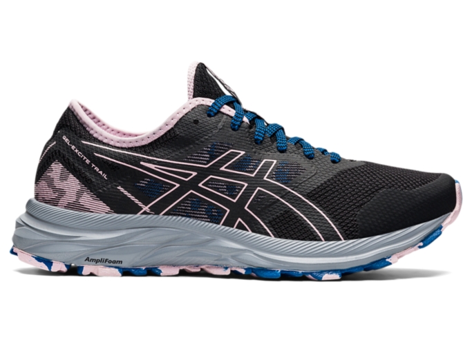 Women s GEL EXCITE TRAIL Black Barely Rose Running Shoes ASICS