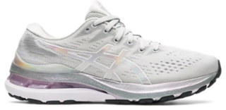 Women's GEL-KAYANO 28 PLATINUM Glacier Grey/White Running Shoes ASICS ...