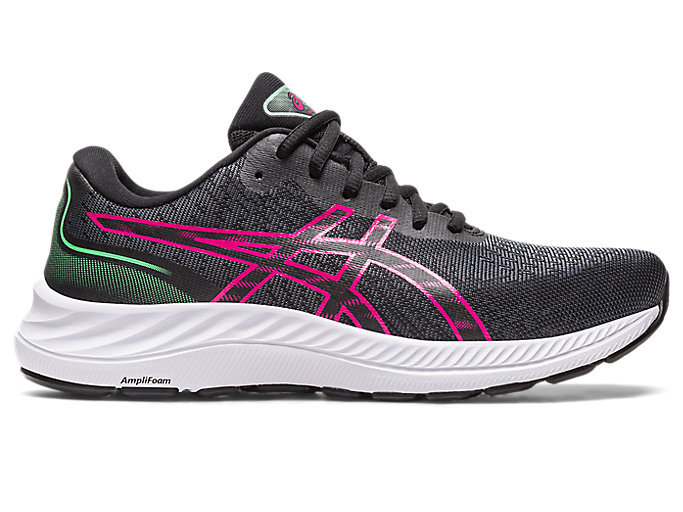 Image 1 of 7 of Women's Black/Pink Rave GEL-EXCITE 9 Women's Road Running Shoes