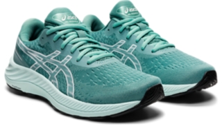 Green asics 2025 womens running shoes