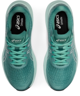 Asics green running shoes sale