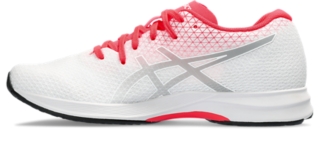 Asics womens shop trainers-e152y-0197-white titanium-hot pink