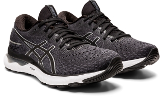 Women's GEL-NIMBUS 24 WIDE | Black/Pure Silver | Running Shoes | ASICS