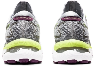 Women's GEL-NIMBUS 24 Grey/Lime Green | Running Shoes | ASICS