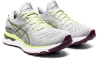 Women's GEL-NIMBUS 24 Grey/Lime Green | Running Shoes | ASICS