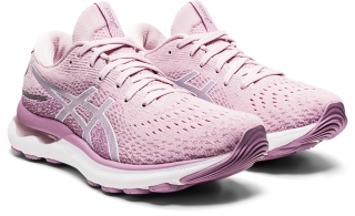 Women's GEL-NIMBUS 24, Barely Rose/White, Running