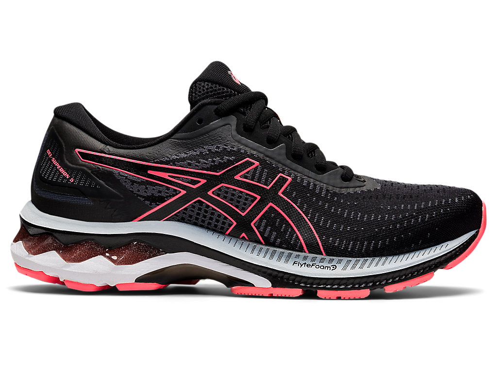 Zoom image of Image 1 of 7 of Women's Black/Blazing Coral GEL-SUPERION 5 Women's Running Shoes