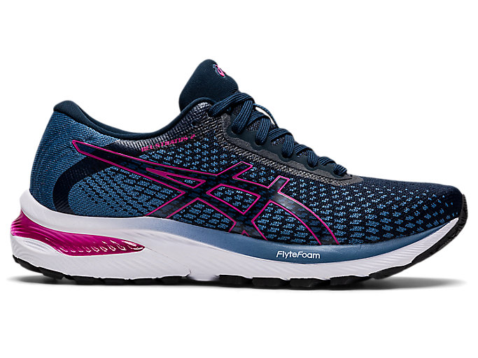 Image 1 of 7 of Women's Storm Blue/French Blue GEL-STRATUS 2 KNIT Women's Running Shoes