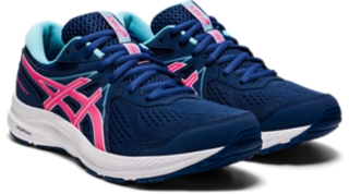 Asics running shoes 2025 pink and blue