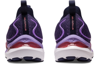 Women's GEL-NIMBUS 25 WIDE, Papaya/Dusty Purple, Running Shoes