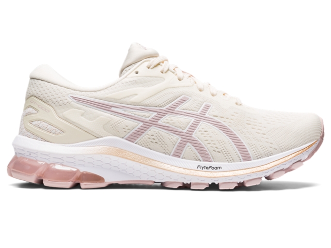 Women's GT1000 10 Cream/Watershed Rose Running Shoes ASICS
