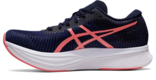  ASICS Women's Magic Speed 2 Running Shoes, 5, Indigo  Blue/Papaya