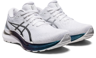 Asics women's gel nimbus 21 outlet platinum running shoes - white/almond