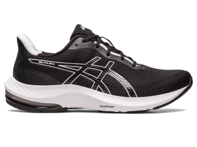 Women s GEL PULSE 14 Black White Running Shoes ASICS