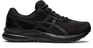 Solid black womens asics new arrivals