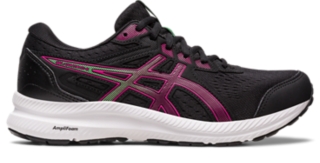 Women s GEL CONTEND 8 WIDE Black Pink Rave Running Shoes ASICS