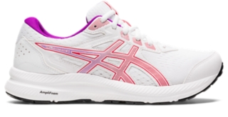 Women's GEL-CONTEND 8, White/Red Alert, Running Shoes