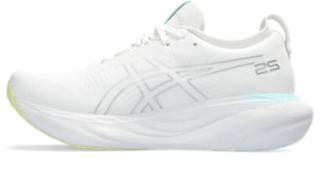 Women's GEL-NIMBUS 25, White/White, Running Shoes