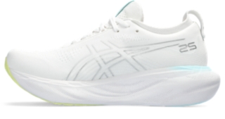 ASICS Gel-Nimbus 25 10 , White/Pure Silver (Women's)