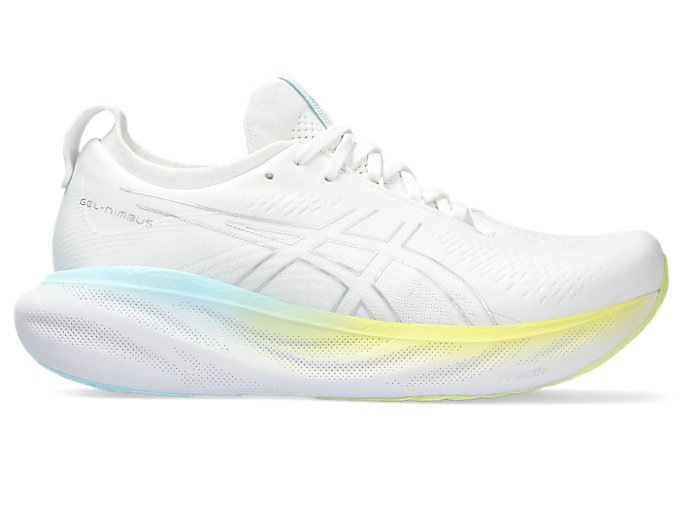 Image 1 of 7 of Women's White/Pure Silver GEL-NIMBUS 25 Womens Running Shoes