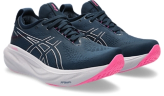  ASICS Women's Gel-Nimbus 24 Running Shoes, 5, French  Blue/Barely Rose