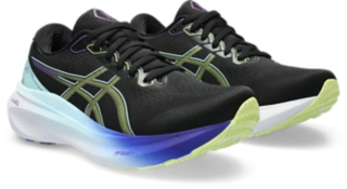 Women's GEL-KAYANO 30, Black/Glow Yellow, Running