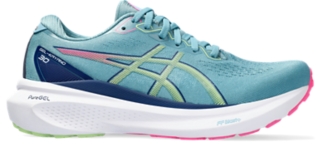 GEL-KAYANO 30: GRIS BLUE/LIME GREEN