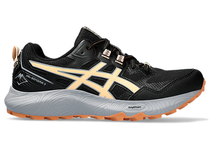 Image 1 of 7 of Women's Black/Apricot Crush GEL-SONOMA 7 Women's Trail Running Shoes