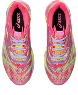 ASICS Women's Gel-Noosa Tri 10 Running Shoe, Flash Yellow/Turquoise/Flash  Pink, 8 M US