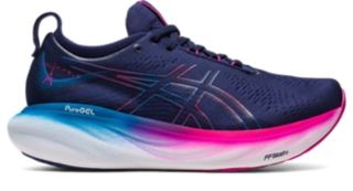 Women s GEL NIMBUS 25 PARIS Indigo Blue Pink Rave Running