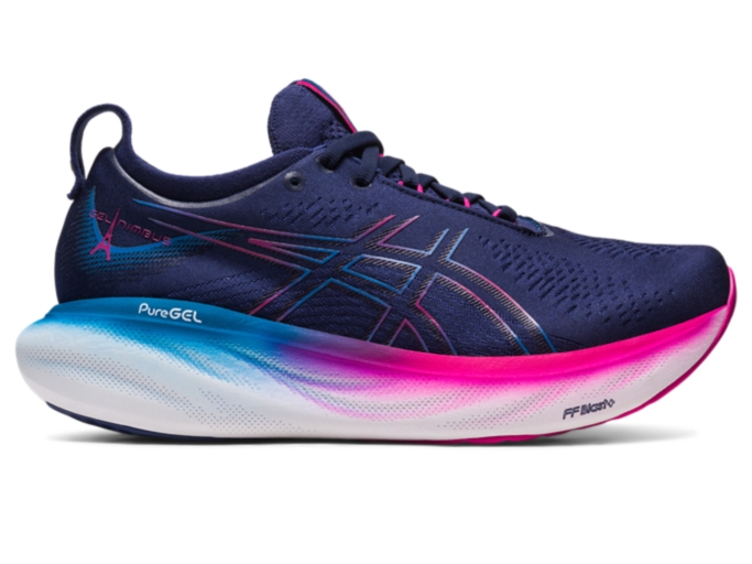 Women's GEL-NIMBUS 25 | Indigo Blue/Pink Rave | Running Shoes | ASICS