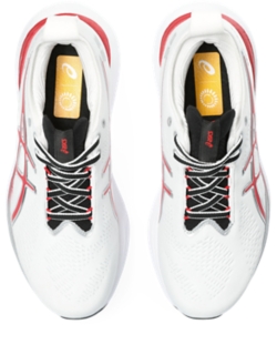 Men's GEL-NIMBUS 25 ANNIVERSARY, White/Classic Red, Running Shoes